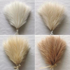 10pcs Artificial Pampas Grass Fluffy Reed Fake Plant for Birthday Wedding Home Party Vase Decoration Flower Bouquets DIY Crafts Decor