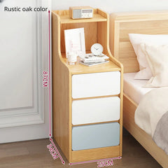 Modern Wooden Mini Nightstand with Drawer Storage