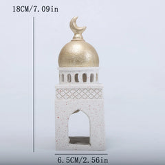 Ramadan Ornaments Resin Material Mosque Islamic Castle Statue Family Tabletop Atmosphere Decoration Architectural Style Gift