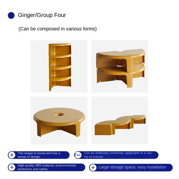 X&D Nordic Circular Coffee Table Creative Small-sized Coffee Table Can Be Split Spliced And Combined With Edge Tables Living Room Furniture