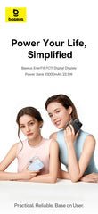 Baseus 10000mAh Power Bank 22.5W Built-In Dual USB-C Cable Thinner Fast Charging for iPhone 17 Pro Max Samsung S25 Xiaomi Poco