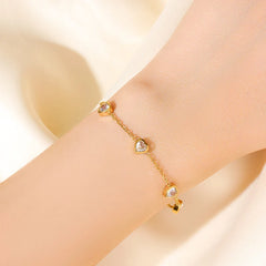 GANEMLY 316L Stainless Steel Heart Zircon Jewelry Set – Waterproof Luxury