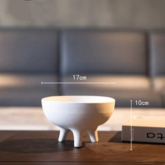 White Ceramic Flower Pot Tripod Fruit Bowl Desktop Storage Container Flower Vase Floral Arrangement Accessories Flowerpot Home Decor