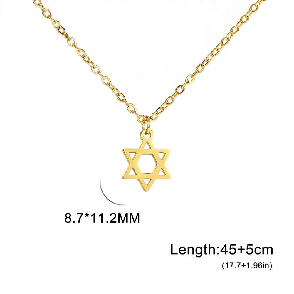 EUEAVAN 1pc Hebrew Letter Chai Symbol Necklace for Women Jewish Blessing Life Star of David Pendant Protection Amulet Jewelry