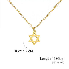 EUEAVAN 1pc Hebrew Letter Chai Symbol Necklace for Women Jewish Blessing Life Star of David Pendant Protection Amulet Jewelry