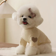 Love Winter Warm Pet Dog Clothes Base Shirt Cute Love Bear Teddy Yorkshire Hoodie Cat Pet Warm Clothes Designer Pet Shop Pet Clothing