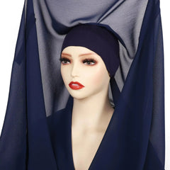 Instant Chiffon Hijab with Magnetic Buckle – Solid Color Scarf