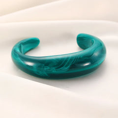 Irregular Acrylic Cuff Bracelet – Multicolor Geometric Bangle