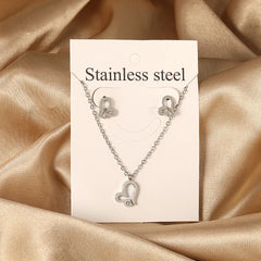 2PCS Stainless Steel Love Heart Pendant Necklaces – No Fade Jewelry Shipping Gold Color