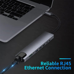 USB 3.0 Hub For Laptop Adapter PC Computer PD Charge Dock Station RJ45 HDMI-compatible TF/SD Card Notebook Type-C Splitter