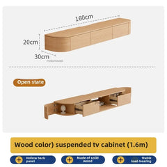 Solid Wood Suspended TV Stand Creative Wall-mounted Storage TV Cabinet Living Room Furniture Home Designer Center Table h