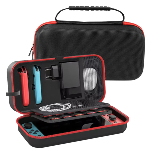 Large Storage Bag for Switch & OLED Portable Carrying Protective Case with 20 Game Slots Travel Bag for Joypad NS Accessories