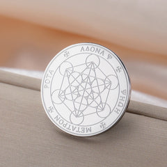 Dawapara Metatron Brooch Archangel Sacred Geometry Symbol Lapel Pins Spiritual Gift Stainless Steel Jewelry