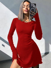 Women’s Long Sleeve Mini Bodycon Dress – Sexy Club Party Wear