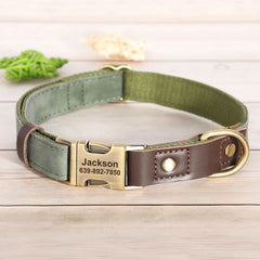 Personalized Dog Collar Leash PU Leather Dog Collars With Walking Lead Rope Free Custom Pet ID for Small Large Dogs Pug Pet Shop