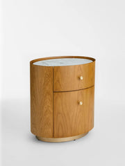 Modern Wooden Nightstand with 2 Drawers for Bedroom