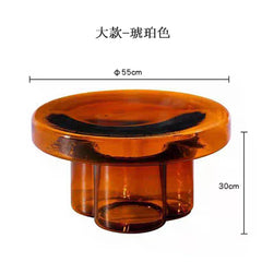 Artistic Glass Coffee Table, Creative Design End Tables for Living Room , Stylish Accent Tea Table with Various Sizes & Colors Living Room Furniture