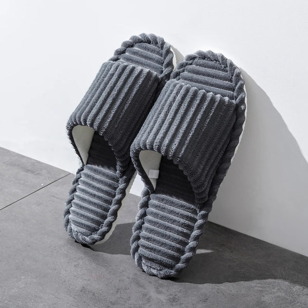 Men’s Open Toe Slippers Anti-Slip Indoor Home Shoes