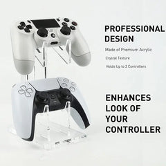 1/2PCS Clear 2 Layer PS5 PS4 Controller Stand With Headphone Holder Game Accessories Organizer Storage Rack For 1/2 Controllers