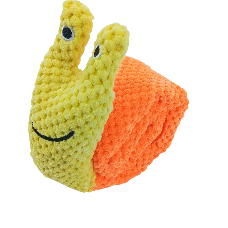 Dog Puzzle Feeder Interactive Toy Indestructible Plush Sound Squeak Puppy Toys For Resistant Foldable Snail Dogs Pet Supplies Pet Shop