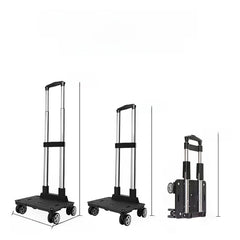 Portable Aluminum Alloy Folding Shopping Cart Lightweight Trolley Vegetable Buying Car Home Use Pull Rod Luggage Cart