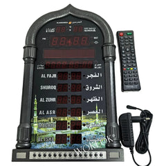 Islamic 12V Azan Mosque Calendar Muslim Prayer Wall Clock Alarm Islamic Mosque Azan Calendar Ramadan Home Decor with Remote Control