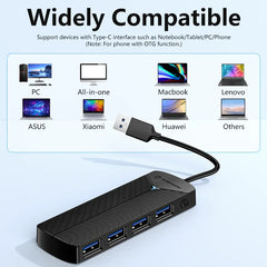 Yottamaster 5Gbps 4-in-1 USB3.0 Hub USB HUB Adapter Expansion Dock Ultra-Slim OTG Adapter Type C For PC iOS Computer Accessorie
