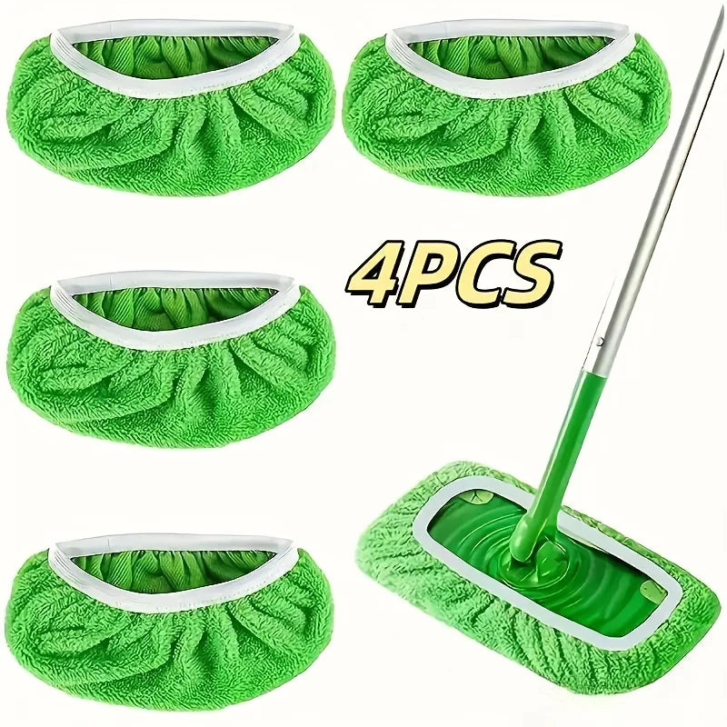 4 Reusable Mop Pads with High Water Absorption and Ultra-fine Fiber Cleaning Pads That Can Firmly Adhere To Most Standard Mops Kitchen Tools, Kitchen Cleaning