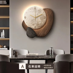 Restaurant clock wall decoration painting creative 3D high-end feeling living room clock table wall clock Home Decor