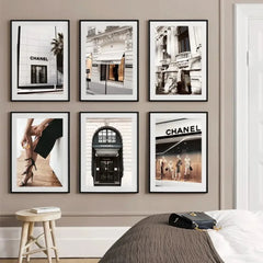 Luxury Store Street Landscape Canvas Wall Art – Nordic Living Room Decor