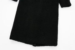 Women’s Winter Double-Breasted Velvet Long Coat