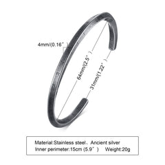 Vnox Vintage Stainless Steel Bangle for Men Women Mobius Twisted Cuff Bracelet Unisex Casual Pulseira Gents Jewelry