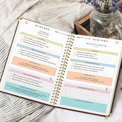 A5 Gratitude Journal Notebook, Mindfulness Journal with Prompts, Spiral Bound Notebook for Positive Thinking, Mood Tracker