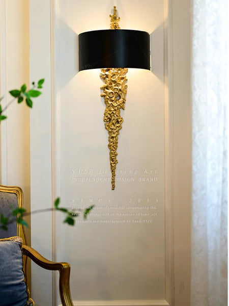 Luxury Copper Wall Lamp French Design Long Wall Lamp Living Room Decor Corridor Hotel Lobby Villa Modern Art Brass Wall Sconce