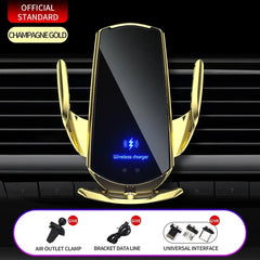 VIKEFON 15W Car Magnetic Wireless Charger Automatic Car Mount Phone Holder For iPhone Samsung Infrared Induction Fast Charging