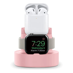 New Upgraded 2-in-1 Silicone Stand for Apple Watch iphone for Airpods Charging Base for iwatch Night Dock for IPhone14 15Pro Max