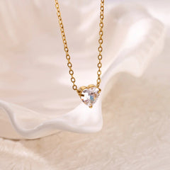 316L Stainless Steel Multilayer Heart Necklace Girls Goth Gold Color Clavicle Chain Charm Choker Jewelry Birthday Gift