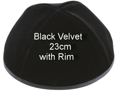 BLACK VELVET JEWISH KIPPAH YARMULKE KIPPOT RIMLESS OR WITH NO RIM