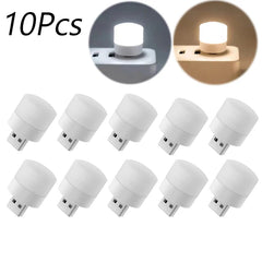 1/10Pcs Mini USB Night Light Warm White Eye Protection Book Reading Light USB Plug Computer Mobile Power Charging LED Night Lamp Home Decor