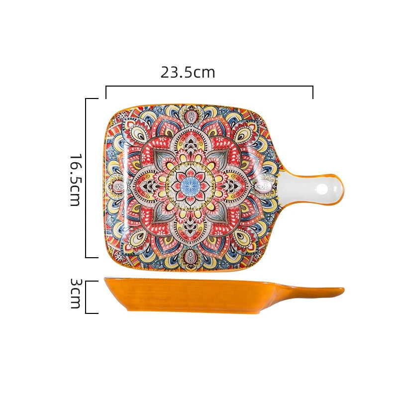 Vintage Underglaze Color High-end Rice Bowl Soup Bowl Large Capacity Household Nordic Dishes Home Kitchen Utensils