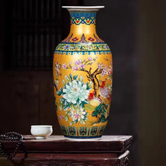 Jingdezhen Floor-standing Ceramic Large Flower Vase for Floral Arrangement Simple European-style Living Room Modern Home Decor C