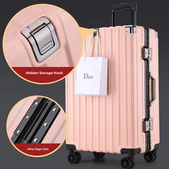 2024 New High-End Aluminum Frame Luggage Bag Thickened Travel Suitcase for Men And Women Students Large Capacity Password Box