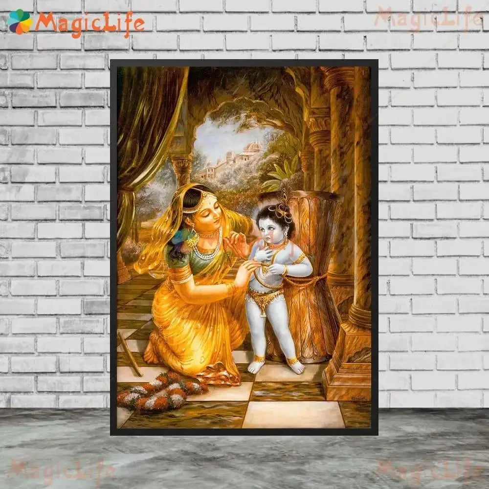 Narasimha Krishna Hindu Wall Art Canvas Paintings Posters Prints for Living Room Decor Spiritual Wall Pictures Home Decor
