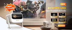 BYINTEK R20 Max Mini Projector 4K DLP Smart WiFi Android 11.0 LED 1080P Outdoor Home Theater Projectors With 15600mAh Battery