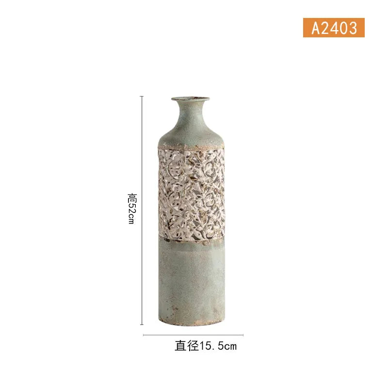 Vase American Vintage Vase Ornament Floor Vase Flower Arrangement Device Flower Shop Decorations