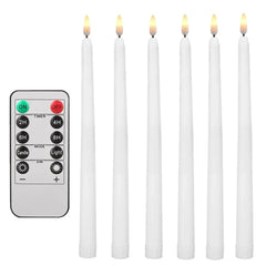 Pack of 12/24Pc LED Flameless Flickering Taper Candles with Remote Battery Operated Tea Lights Home Wedding Decor Candlesticks
