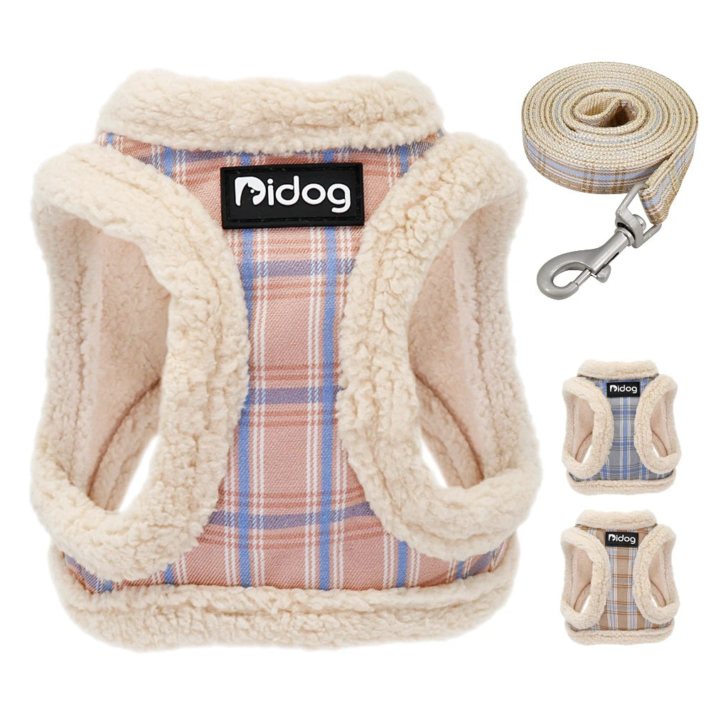 Winter Warm Dog Harness Vest Soft Padded Pet Chihuahua Puppy Harness Leash Set Adjustable For Small Medium Dogs French Bulldog Pet Shop