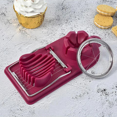 Multifunctional PP Base egg cutter 2-in-1 stainless steel wire pull egg cutter for hanging high-quality Kitchen Tools, Kitchen Accessories