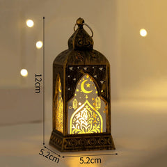 Creative Eid Mubarak Candle Lamp Islamic Ramadan Crescent Moon and Star Night Light Muslim Party Decor Eid Party Supplies