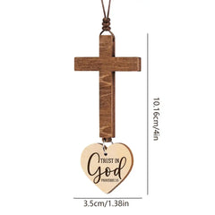 Christian Car Mirror Cross Pendant Jesus Bible Verse Ornament Hanging Decor for Women Men SUV Truck Vehicle Interior Rearview